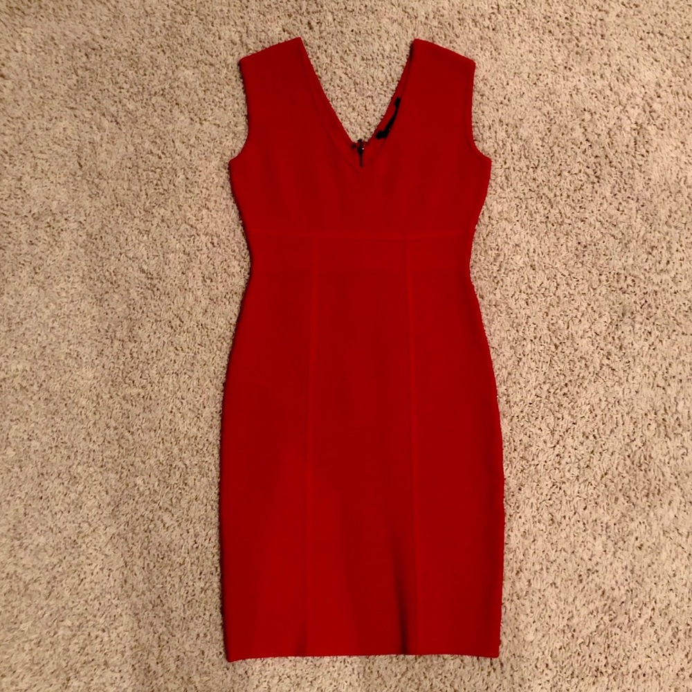 BCBG red form-fitting dress